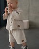 chłopiec - inne Komplet muślinowy koszula oversize i spodenki warm beige 4