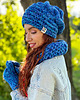 czapki damskie Czapka MERINO 66% nieugniatająca włosów ,,Niebieskości THIS IS IT 6