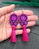 kolczyki soutache Kolczyki sutasz kolorowe różowo fioletowe wiosenne Cleo z chwostem 1
