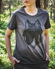 t-shirt damskie Koszulka damska WILK SZARY ciemnoszara 1