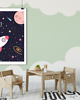 obrazy i plakaty do pokoju dziecięcego PLAKAT KOSMOS rakieta księżyc do pokoju dziecka 2
