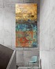 obrazy Obraz duży 100x200cm niebieski, granat, turkus, złoto, pomarańczowy 2