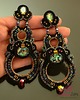 kolczyki soutache Bardzo długie czarno tęczowe kolczyki sutasz 5