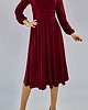 sukienki midi damskie Bordowa elegancka sukienka midi draperia r 36-56 3