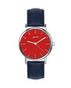 zegarki unisex Zegarek  mały - Simple czerwony - skórzany, granatowy 1