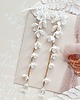Biżuteria ślubna Złote Kolczyki ślubne z kwiatami - LILA białe 1