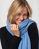 szale damskie Szal Wełniany MANUL Granatowy- duży lekki pluszowy szalik 100% Merino RWS 2