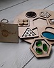 puzzle dla dzieci Sensoryczny sorter kształtów Drewniana układanka (7 wypełnień) 4