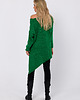 swetry damskie  Sweter tunika z asymetrycznym dołem-szmaragdowy(M-769) 1