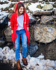 bluza z kapturem damska Bluza rozpinana LUZAK czerwony 2