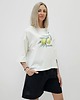 t-shirt damskie Bawełniana bluzka z oliwkami o luźnym kroju z rękawem 3/4 1
