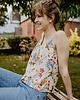 t-shirt damskie Jedwabna koszulka na ramiączkach, FLORAL 3 1
