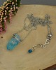 naszyjniki - inne Naszyjnik Talizman niebieski kryształ górski wire wrapping 2