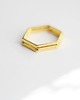 pierścionki złote 16k Gold Plated Hexagon Shape Ring 1