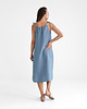 sukienki midi damskie Lniana Sukienka FLORA MIDI dusty blue 6