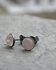 kolczyki wire wrapping 7mm kwarc różowy  - sztyfty 1