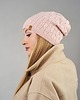 czapki damskie Ciepła czapka damska pudrowy róż zimowa pleciona 2
