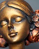 figurki i rzeźby Rzeźba portret kobiety z kwiatami we włosach wys. 13 cm 1
