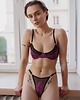 majtki damskie Czarne stringi z różową koronką - Amelie 5