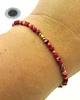 bransoletki na sznurku Czerwona Bransoletka Jaspis Cesarski & Złoty Hematyt Kostka CRIMSON SHIELD 1