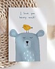 kartki okolicznościowe - wydruki Kartka walentynkowa/miłosna z misiem - "Love You Beary-Much" 1