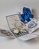 kartki scrapbooking 45 rocznica ślubu, szafirowe gody, exploding box, kartka 3d 2
