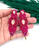 kolczyki soutache Kolczyki sutasz różowe ze złotem Ismara wieczorowe z kryształkami 1