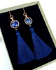 kolczyki wire wrapping Długie kolczyki z lapis lazuli i chwostem 2