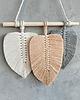 makramy Makrama na Ścianę Liście Beżowa Ozdoba Boho Do Sypialni 30x20 cm 2