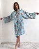 szlafroki damskie Szlafrok narzutka kimono z wiskozy błękit 4