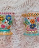 szklanki i kieliszki Kieliszki do jajek 2 szt. ręcznie malowane FLOWERS 1