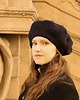 czapki damskie Klasyczny beret z antenką z wełny alpaki granatowy 4
