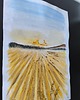 grafiki i ilustracje Złote akwarele 30x42 słońce morze zachód szlagmetal złoto folia Golden Sun 3