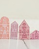 klocki i zabawki drewniane Komplet 6 szt - drewniane domki ręcznie malowane 2
