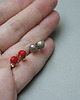 kolczyki z kamieniami Dots - Koral naturalny /alloys collection/ - sztyfty 3