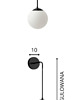 kinkiety Kinkiet lampa ścienna lampa na ścianę czarna szklana kula LED E27 1