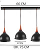 lampy wiszące Duża Lampa Wisząca Podtrójna Kaszmirowa Beżowa Metal E27 LED 4