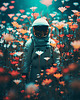 plakaty Kosmiczny spokój - Plakat - Druk - Astronauta, Abstrakcja, Surrealizm, Loft #3 1
