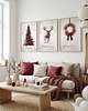plakaty Zestaw 3 plakatów Burgundy Xmas 1