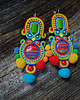 kolczyki soutache Dogo Fogo- duże i etniczne kolczyki  z pomponami 1