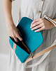 torby na ramię Marmollada - filcowa listonoszka TURKUSOWA + brąz 3