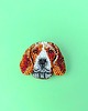 broszki Broszka Beagle, ręcznie haftowana koralikami 1