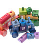 klocki i zabawki drewniane Pociąg z klocków kolorowy duży + personalizacja 3