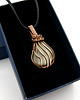 wisiory Krzemień pasiasty wisiorek wire wrapping 3