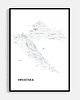plakaty CHORWACJA  czarno-biała mapa plakat 1