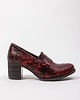 półbuty damskie PÓŁBUTY NA 6 CM SŁUPKU - SKÓRA NATURALNA - MODEL 250-CZARNO-CZERWONY MARMUR 3