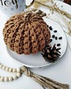 dodatki - różne Mała dynia  z  dekoracyjną zawieszką z drewnianych koralików " Boho Pumpkin" 4