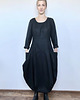 swetry damskie  Geometryczna długa czarna sukienka,LNIANA R.36 2