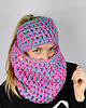 szale damskie Komplet komin i opaska Goodie HANDMADE - różowa 3