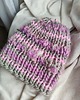 czapki damskie Wełniana czapka szaro różowa na drutach WOOLLY pink fantasy 4